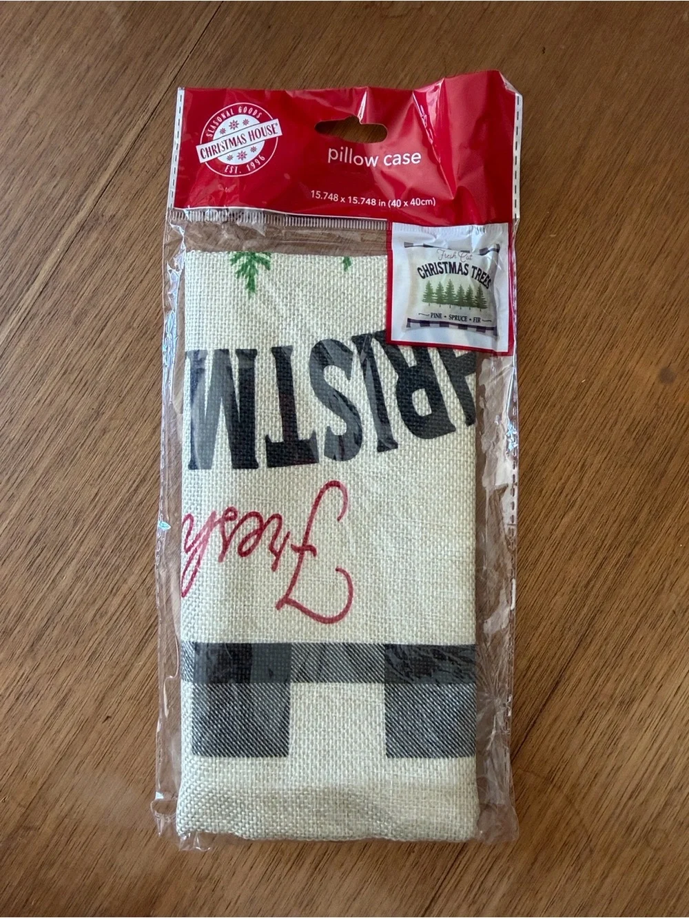 Christmas Tree Holiday Pillow Case - Red, Black & White